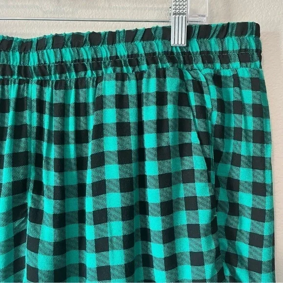 Torrid Women’s Plus Size Gingham 5-Inch Gauze High-Rise Short Ruffle Hem Green 1 - Picture 7 of 12